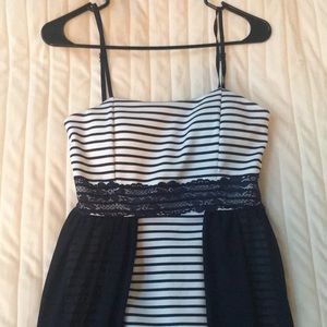 Spaghetti Strap Women’s Navy and White Dress